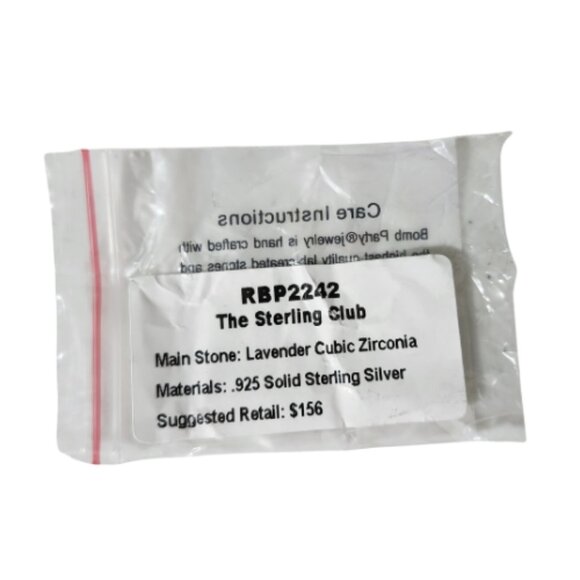 BP STERLING CLUB LAVENDER CUBIC ZIRCONIA RING (Size 8) - Picture 6 of 7